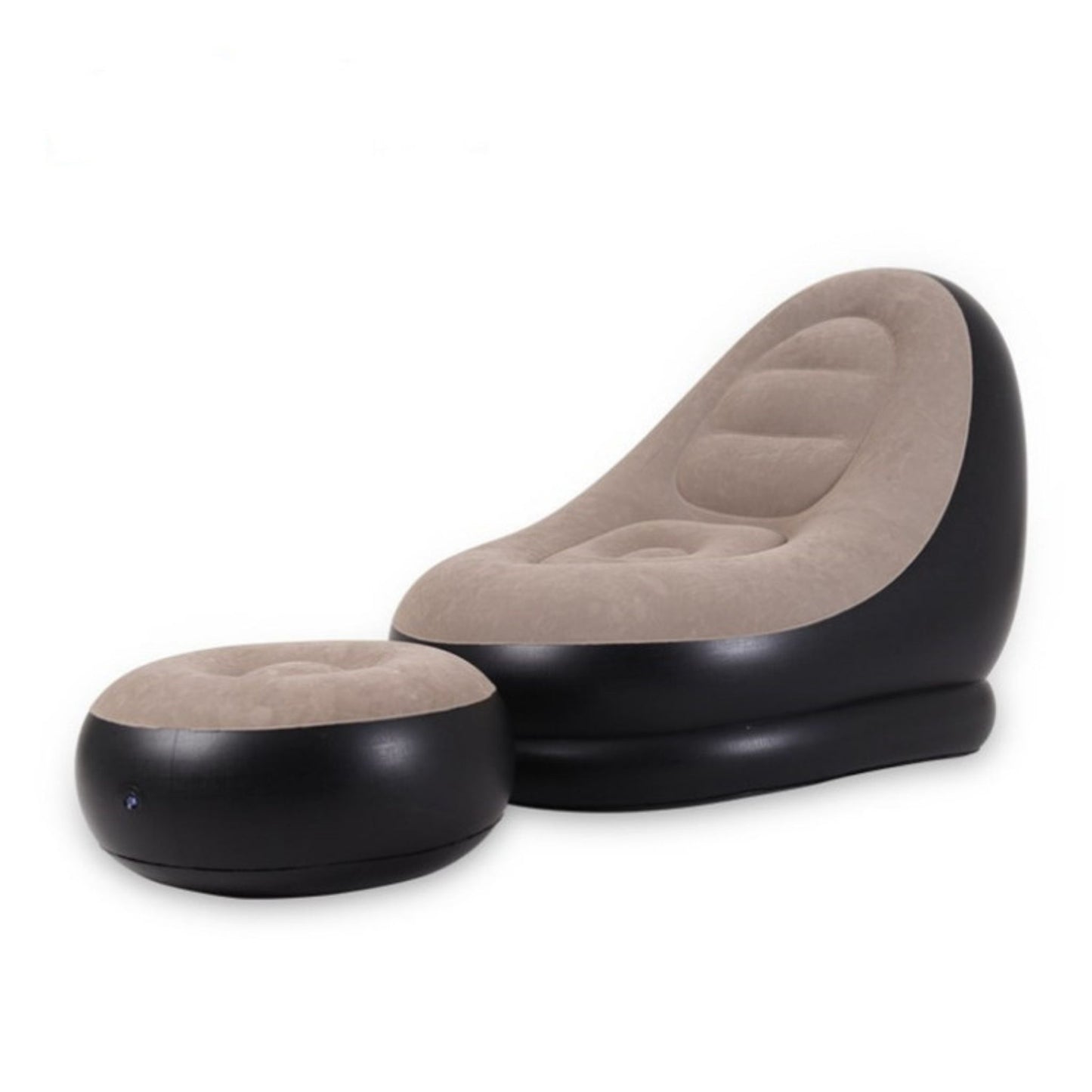 Poltrona gonfiabile con pouf poggiapiedi