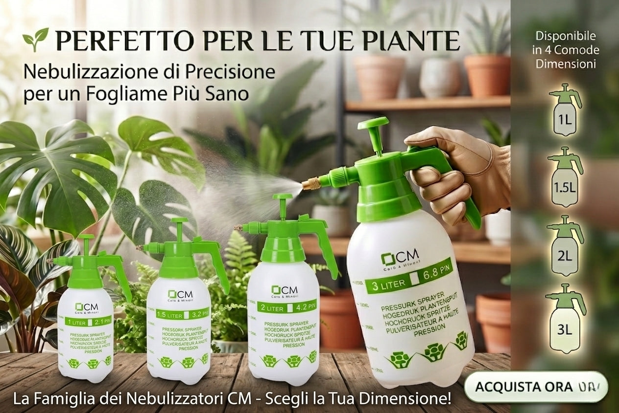 Nebulizzatore a Pressione Manuale con Ugello Regolabile per Piante e Giardino