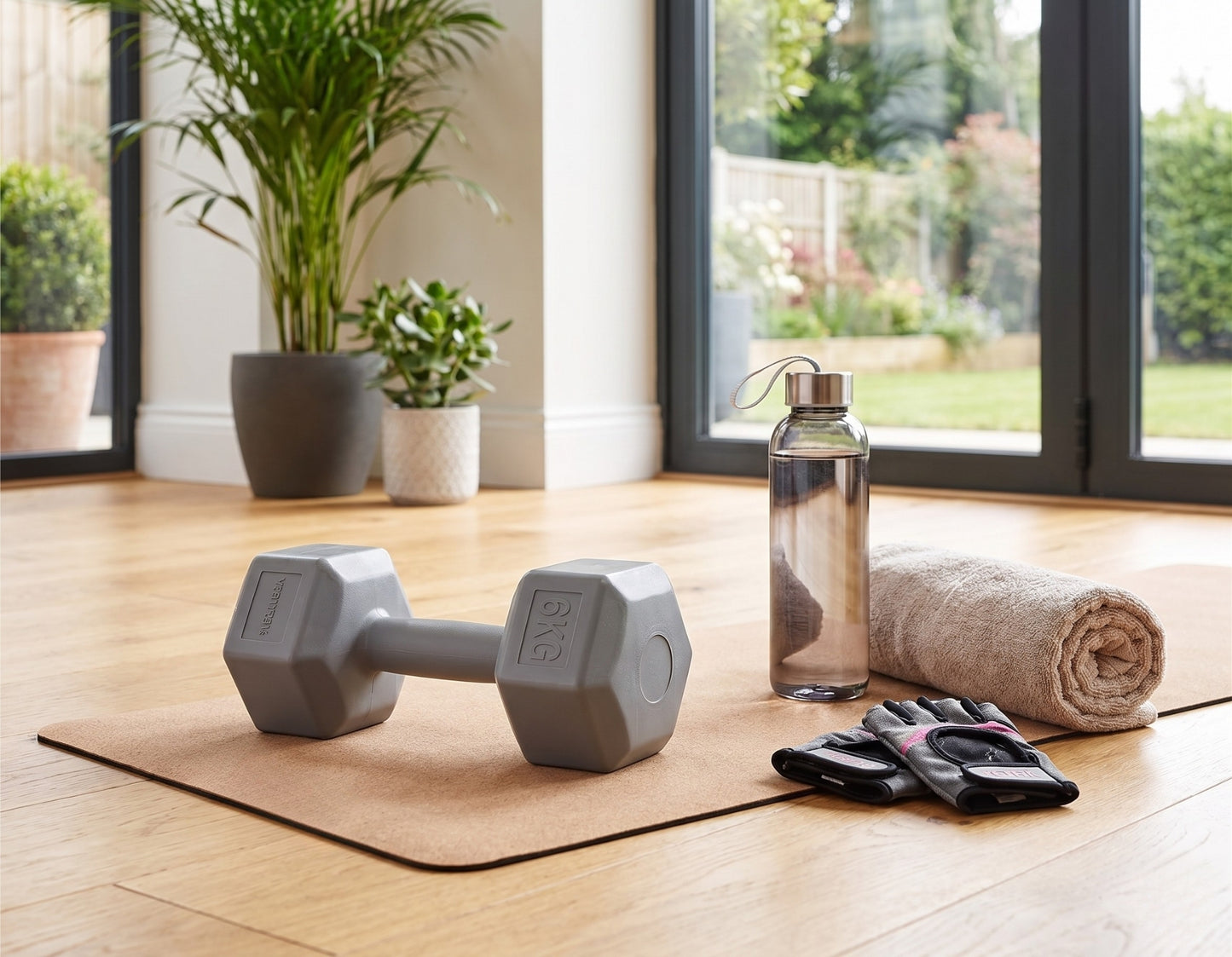 Manubrio Esagonale in Polietilene 6 kg – Grigio – Ideale per Home Gym