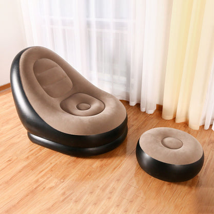 Poltrona gonfiabile con pouf poggiapiedi