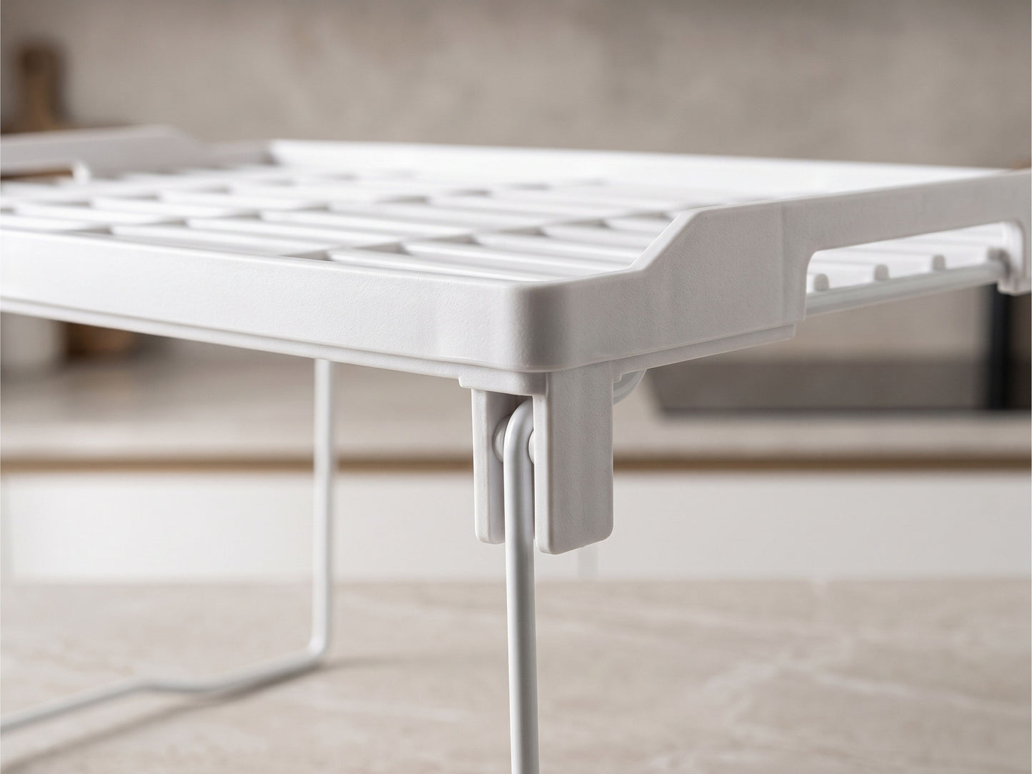 Ripiano Salvaspazio Multiuso per Armadietti e Dispensa, Bianco - 29x18x17 cm