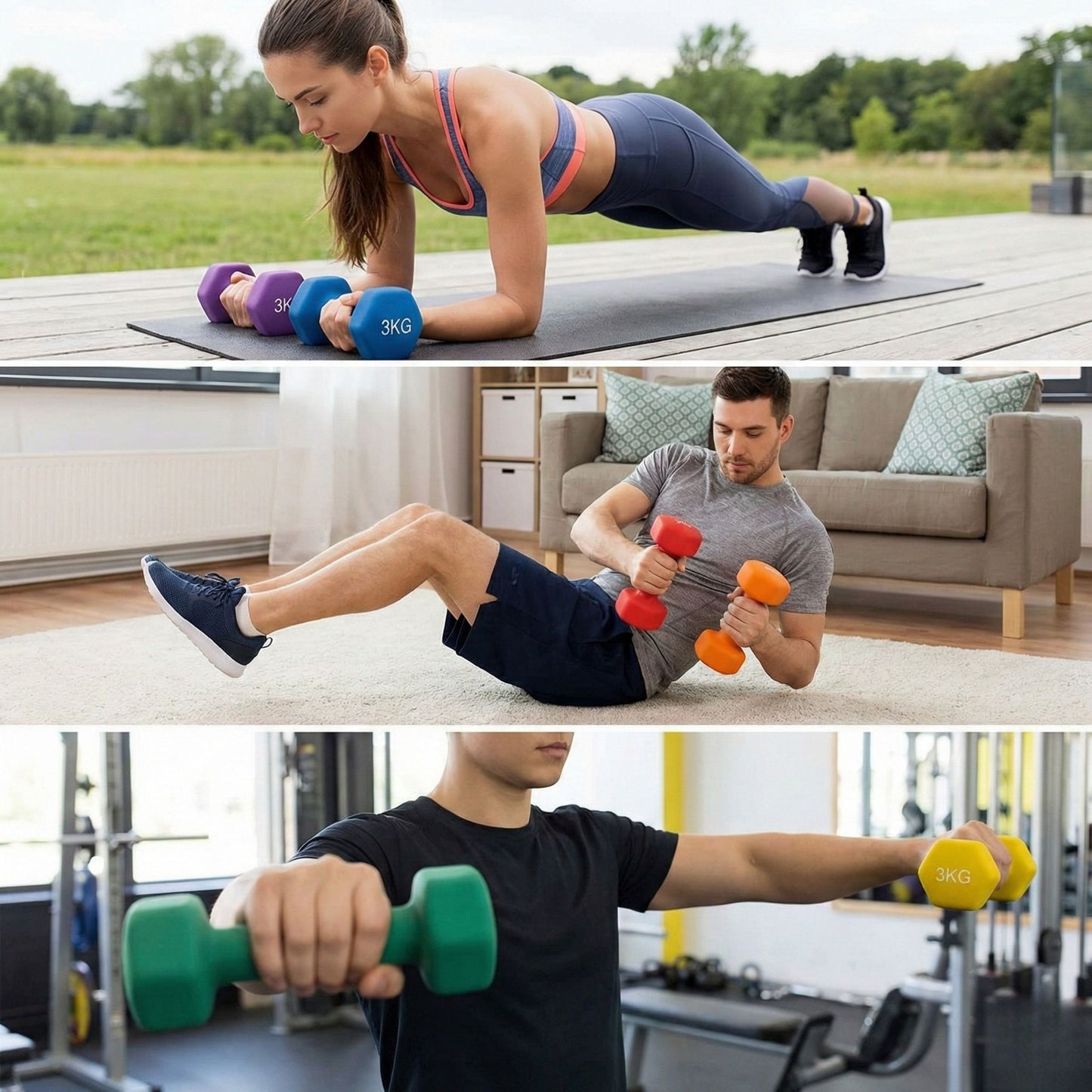 Coppia Manubri Fitness Soft-Touch - 3.0 kg