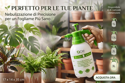 Nebulizzatore a Pressione Manuale con Ugello Regolabile per Piante e Giardino