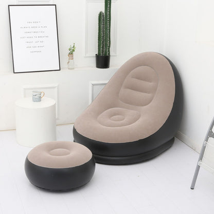 Poltrona gonfiabile con pouf poggiapiedi