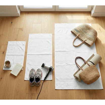 Set 5 Asciugamani Bianchi 500 GSM Cotone. Kit Bagno Hotel Spa: 1 Telo Doccia 90x140, 2 Viso 50x100, 2 Ospite 40x60. Spugna Bianca Assorbente Alta Qualità. Biancheria Casa Lussuosa Resistente.