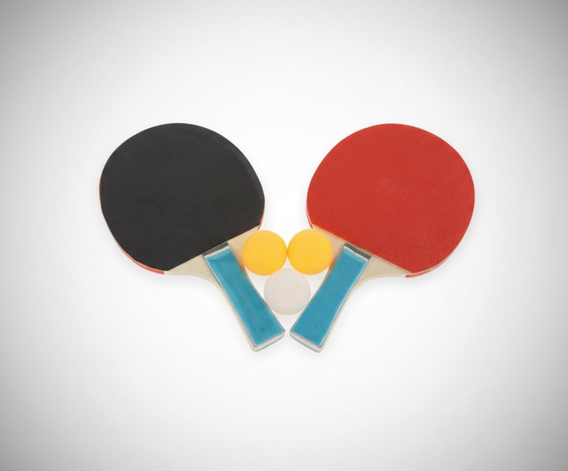 Set Ping Pong Premium – Kit 2 Racchette da Tennis Tavolo e 3 Palline per Casa e Allenamento