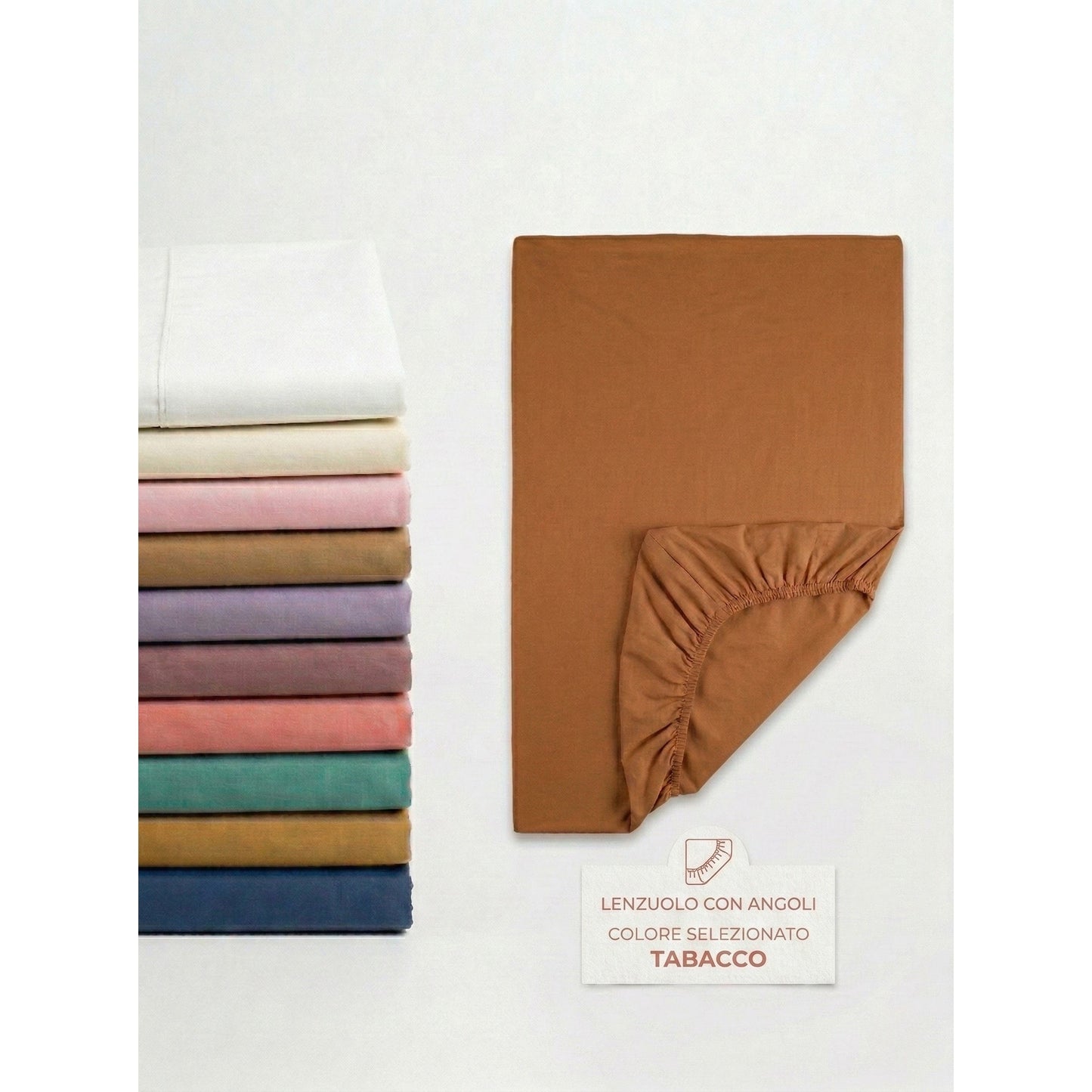 Lenzuolo con Angoli Singolo 90x200+25 cm in 100% Puro Cotone