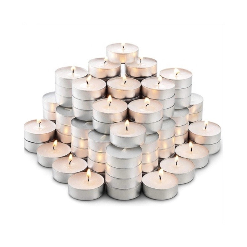 50/100/200 pz Candele di Cera al Tè Bianco Inodore - Senza Fumo, Lunga Durata di 2-3 Ore per Matrimoni, Halloween, Natale, Caffè, Compleanni & Hotel, Ideali per Natale, Perfette per il Ringraziamento 50pz 100pz 200pz