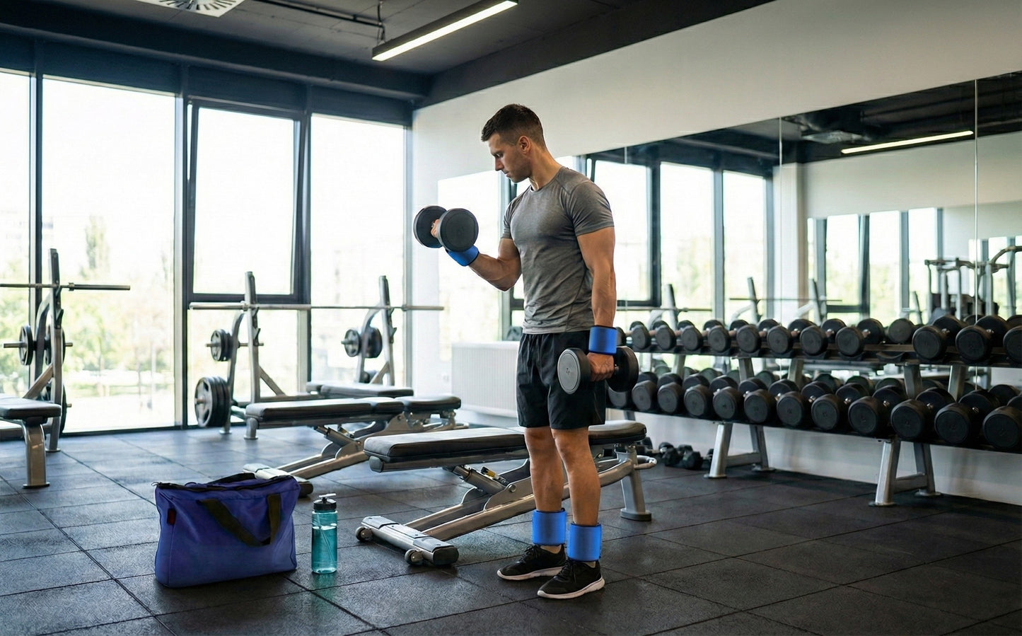 Set Cavigliere e Polsiere Zavorrate Regolabili con Borsa da Trasporto – Pesi Fitness per Running e Palestra