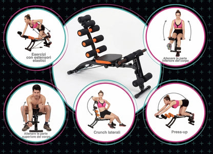 Panca Fitness Multifunzione 22-in-1  per Allenamento Total Body a Casa
