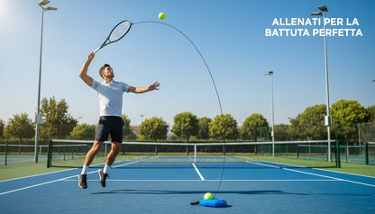 Set Allenamento Tennis Rebounder - Trainer Portatile con Pallina ed Elastico per Pratica in Solitaria