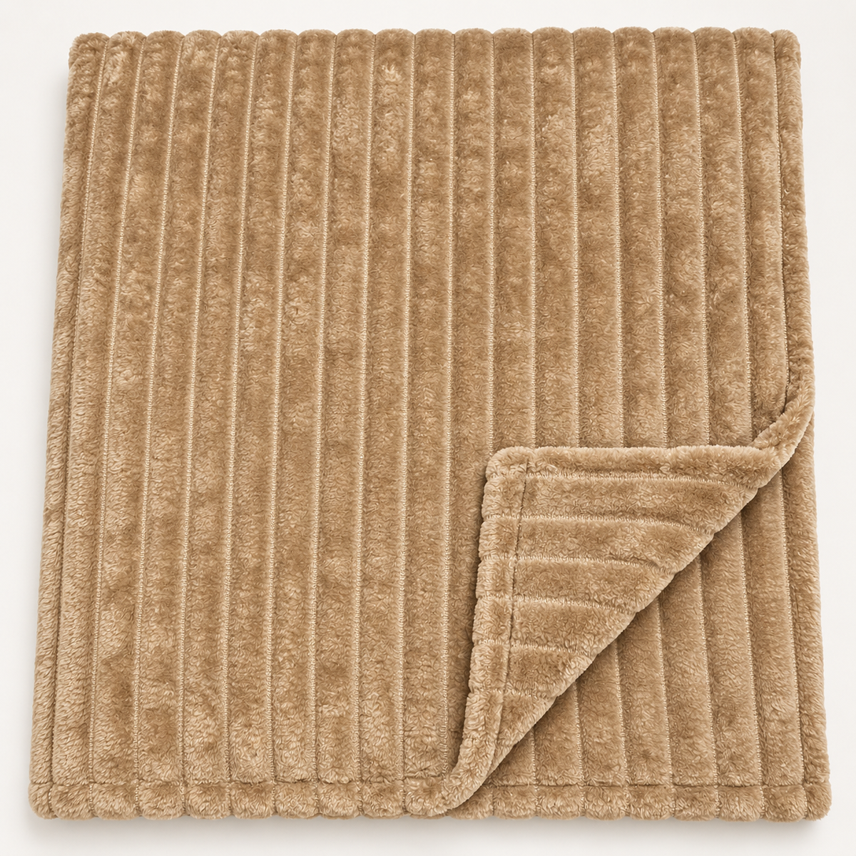 Plaid Singolo in Caldo Pile con Sherpa e Lavorazione a Coste in Rilievo, Coperta Sofà Letto Super Morbida, Disponibile in 8 Colori, Accessorio Arredo Relax