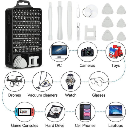 Set di Cacciaviti di Precisione 115 in 1, Kit di Strumenti per la Riparazione di Elettronica con Punte Magnetiche Micro per iPhone, Computer, pz, Laptop, Telefono, Mac, Tablet, Fai Da Te Domestico, Console di Gioco, Occhiali, Orologio, Campanello Ecc
