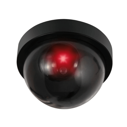 Telecamera Dome Finta con LED Rosso Lampeggiante | Simulatore di Videosorveglianza Realistica da Interno ed Esterno | Sistema di Sicurezza Fittizio a Batteria per Casa, Ufficio e Negozi