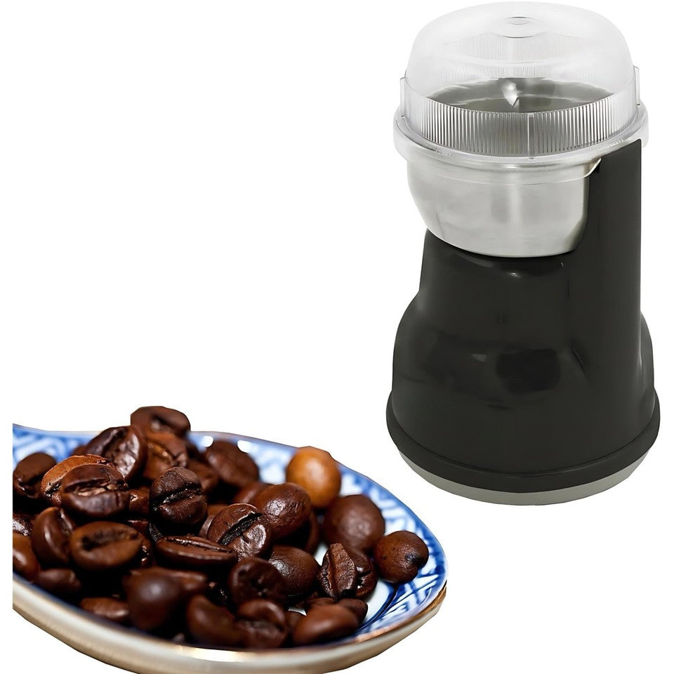Macinacaffè Elettrico Regolabile in Acciaio Inox – Lama Doppia, Potente 160W, Design Compatto ed Elegante, Ideale per Caffè, Spezie, Semi e Frutta Secca – Aroma Fresco Ogni Mattina