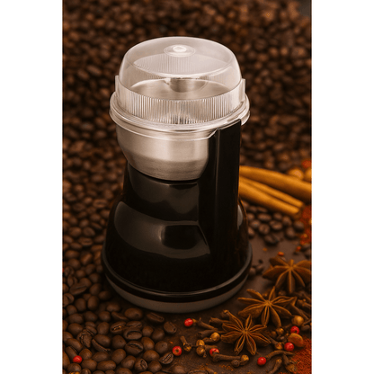Macinacaffè Elettrico Regolabile in Acciaio Inox – Lama Doppia, Potente 160W, Design Compatto ed Elegante, Ideale per Caffè, Spezie, Semi e Frutta Secca – Aroma Fresco Ogni Mattina