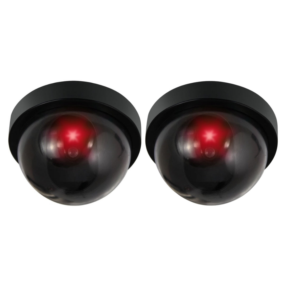 Telecamera Dome Finta con LED Rosso Lampeggiante | Simulatore di Videosorveglianza Realistica da Interno ed Esterno | Sistema di Sicurezza Fittizio a Batteria per Casa, Ufficio e Negozi
