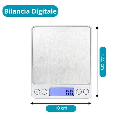 Bilancino di Precisione Digitale 0.1g–3000g con Display LCD, Funzione Tara, Multimisura g/oz/ct – Bilancia Professionale per Cucina, Gioielli, Laboratorio e Diete