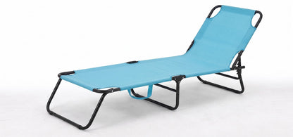 Lettino Mare Pieghevole Portatile, Schienale Regolabile in 4 Posizioni, Struttura in Metallo Resistente e Tessuto Traspirante, Ideale per Spiaggia, Giardino e Campeggio, Salvaspazio