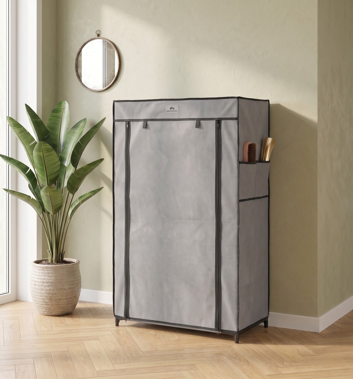 Scarpiera Salvaspazio in TNT e Ferro a 5 Ripiani - Grigio - 60 x 30 x 88 cm