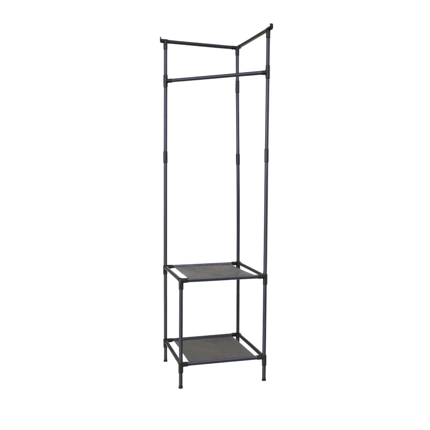 Appendiabiti Guardaroba in Metallo 180 cm con Ripiani – Stand Porta Abiti Salvaspazio, Stabile e Facile da Montare – Ideale per Camera, Ingresso, Cabina Armadio