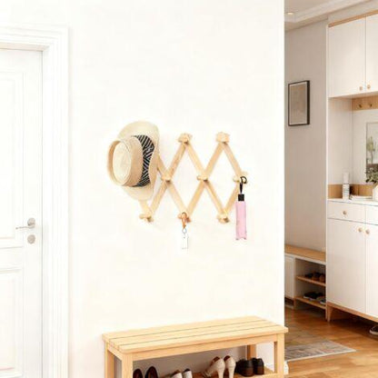 Appendiabiti estensibile a fisarmonica in legno - 45 cm