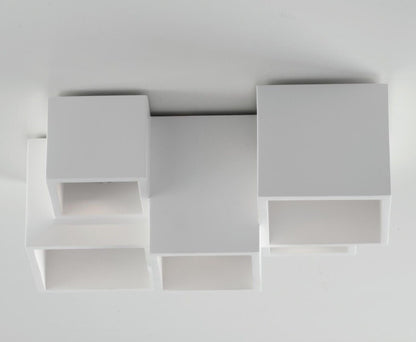 LAMPADA IN GESSO DA SOFFITTO A 5 CUBI GU10 VERNICIABILE