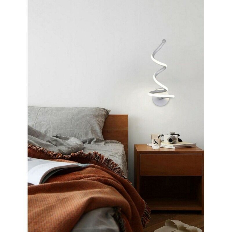 APPLIQUE LED DA PARETE A SPIRALE 12 W BIANCO MODERNO LUCE FREDDA