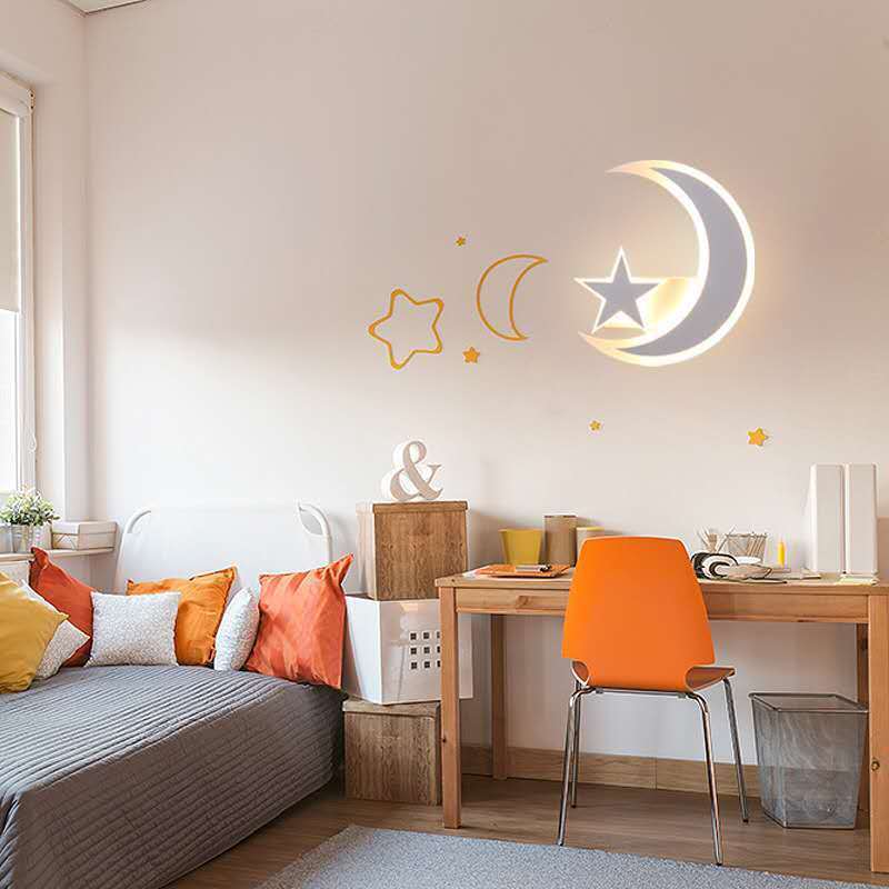 APPLIQUE DA PARETE LUNA E STELLE 11W