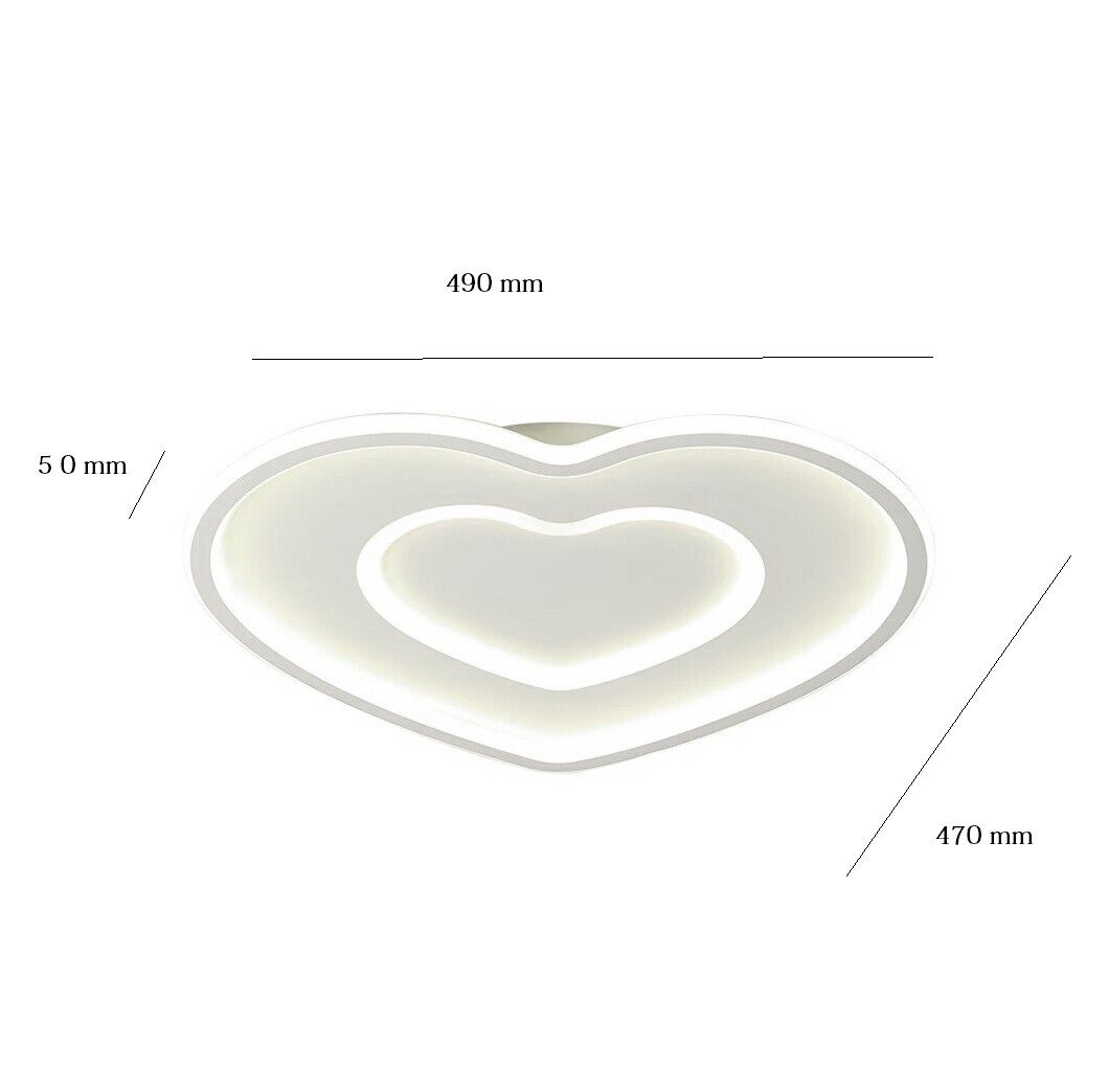 Lampadario Plafoniera a Led Moderno 63W Forma Cuore