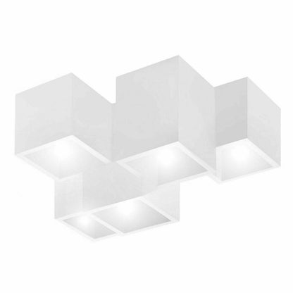 LAMPADA IN GESSO DA SOFFITTO A 5 CUBI GU10 VERNICIABILE