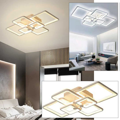 LAMPADARIO MODERNO LED BIANCO 6 QUADRI 70W