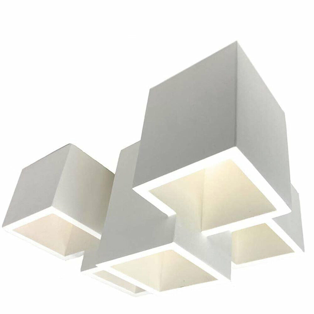 LAMPADA IN GESSO DA SOFFITTO A 5 CUBI GU10 VERNICIABILE