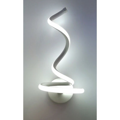 APPLIQUE LED DA PARETE A SPIRALE 12 W BIANCO MODERNO LUCE FREDDA