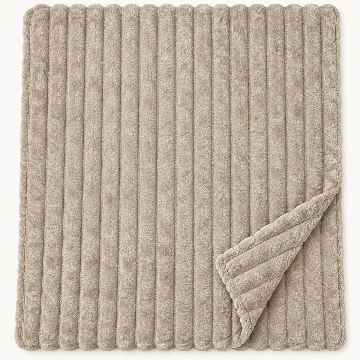 Plaid Singolo in Caldo Pile con Sherpa e Lavorazione a Coste in Rilievo, Coperta Sofà Letto Super Morbida, Disponibile in 8 Colori, Accessorio Arredo Relax